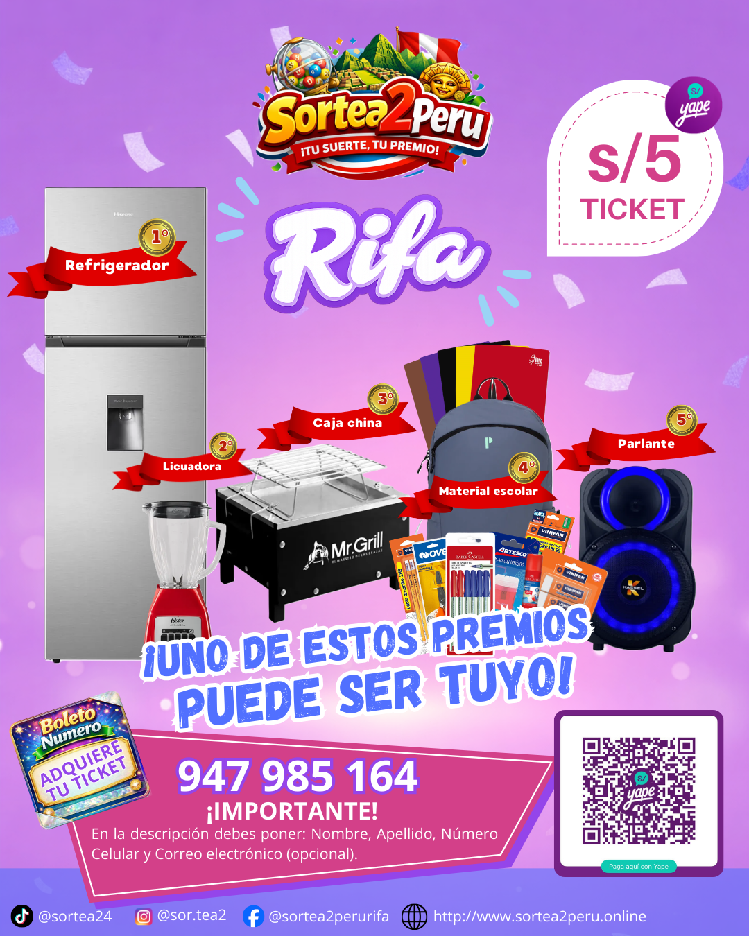 🎉 Participa en nuestra gran rifa y gana premios increíbles 🎉